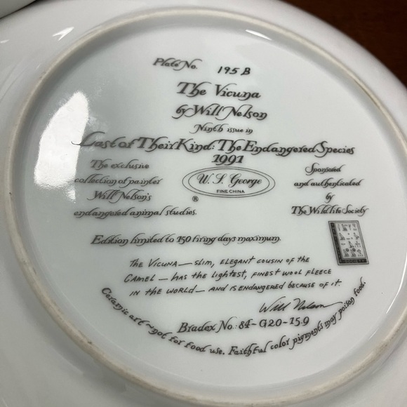 Will Nelson Decorative Plates “The Endengered Species” 1990-1993 Editions - Picture 7 of 12